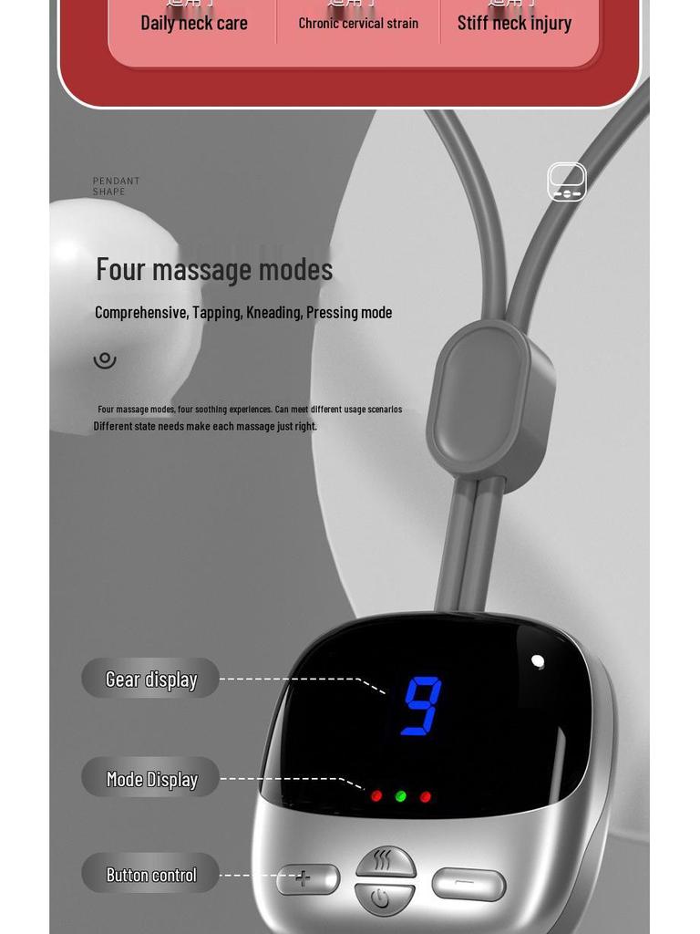 Portable Neck Massager with Intelligent Heat and Pulse Therapy