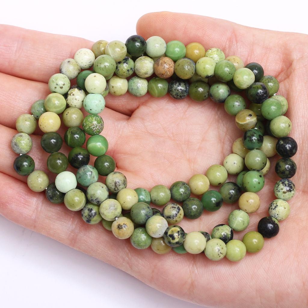 Hjemmefestrekvisitter Løse Mellomleggssteinperler 6 8 10mm Tilbehør Runde DIY Australske Jader Perler Naturlig Smykkefremstilling Armbånd 20/30 stk