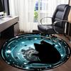 1 Stück Katze Galaxie Büro Runder Teppich, Unter Bürostühlen Schlafzimmer Wohnzimmer Heimdekoration, Raumdeko
