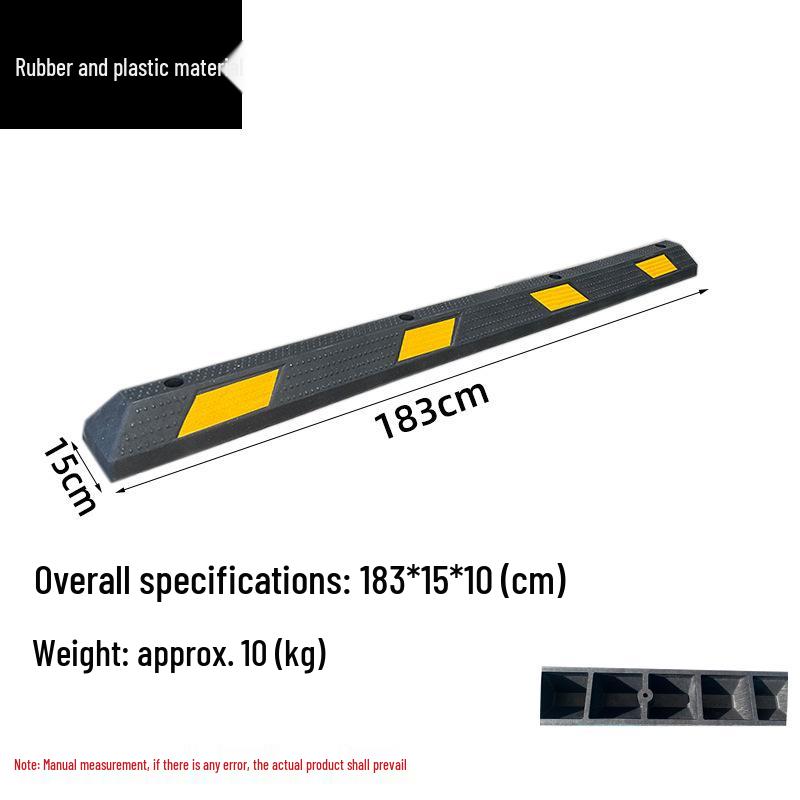 Rubber & Plastic Wheel Chock: Anti-Collision Parking Stopper for Garage and Reversing.