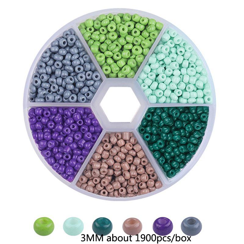 

2 3 мм стеклянные бусины просо комбинированный набор ручной работы самодельные бусины для ожерелья подвеска ожерелье набор коробок бусины для изготовления ювелирных изделий 1 box