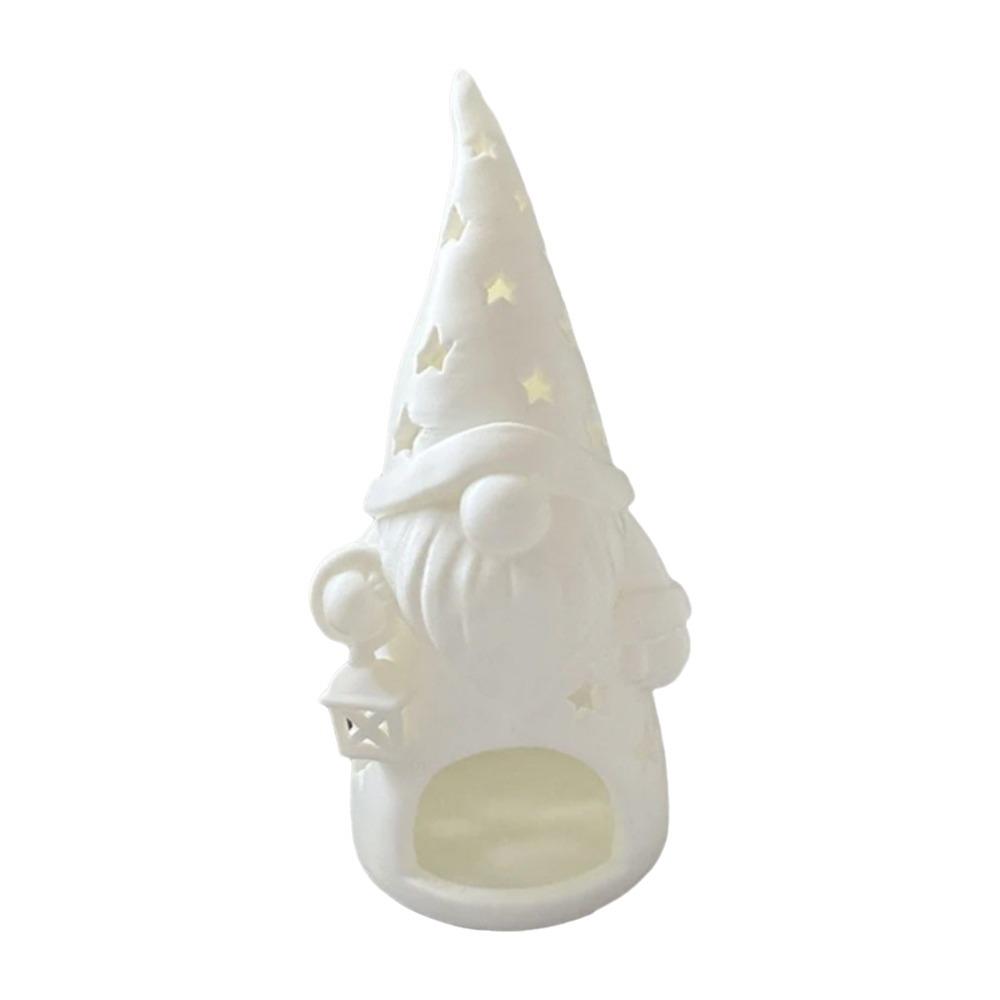 1D Printed Christmas Candle Holder Hollow Out Unpainted Gnome Shape Candle Holder Plastic Xmas Candle Stand