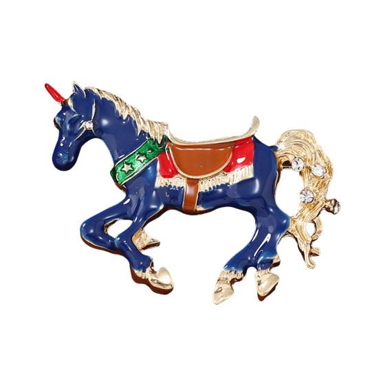 1/3Pcs Brooch Pin Vintage Enamel Horse Design Brooch Zinc Alloy Horse Ornament Christmas Costume Accessory