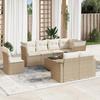 VidaXL Garden Furniture Set with Cushions 9 Pcs Beige Braided Resin 3219238
