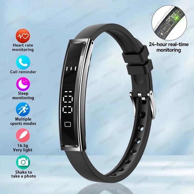 

New Sports Tracker Smart Bracelet 24H Heart Rate Sleep Stress HRV Monitor Waterproof Pedometer Fitness Smartwatch Men Women Smart Wearable чорний