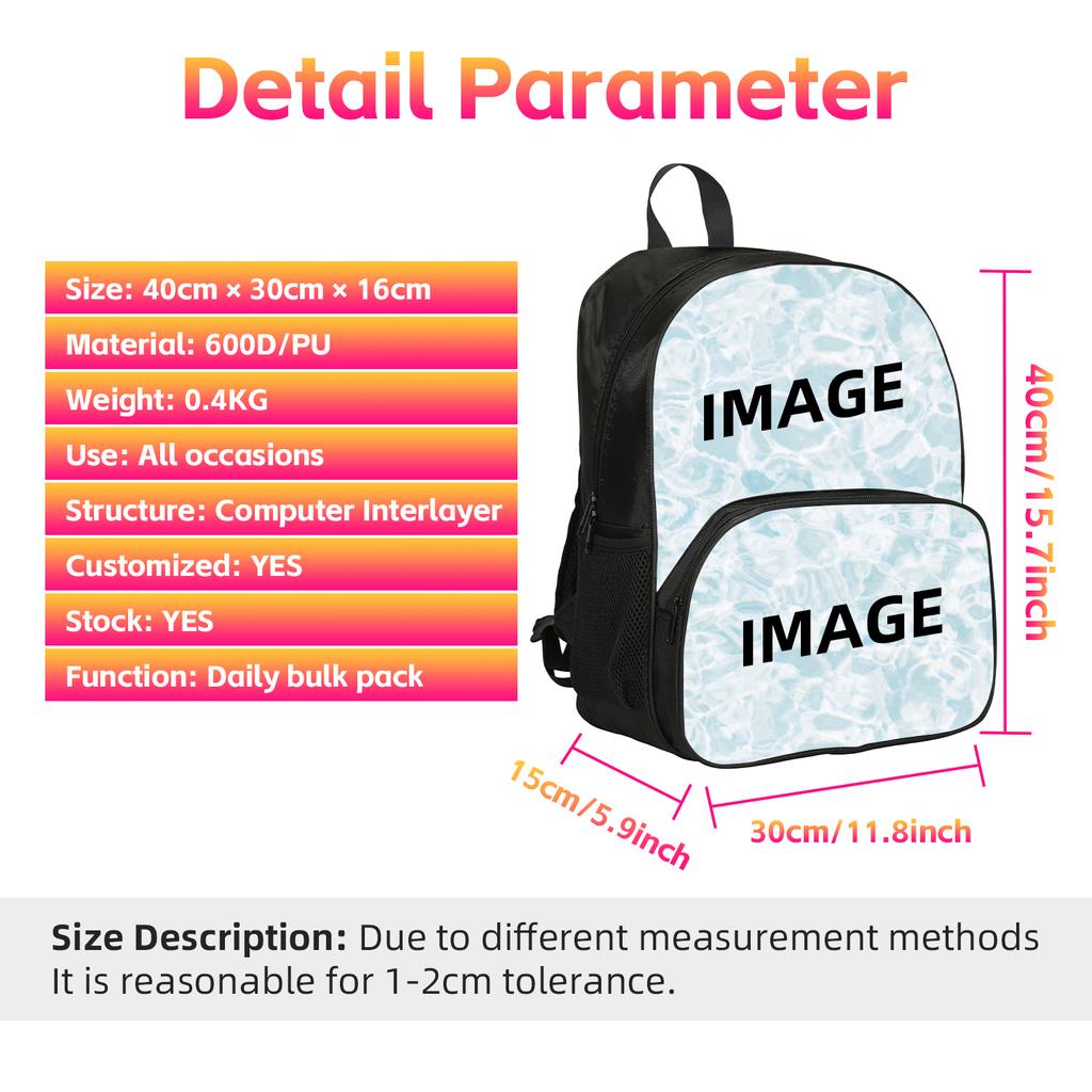 Custom Pattern Backpack School DIY Pattern Backpack for Child Light Weight Child Knapsack Rucksack Best Gift