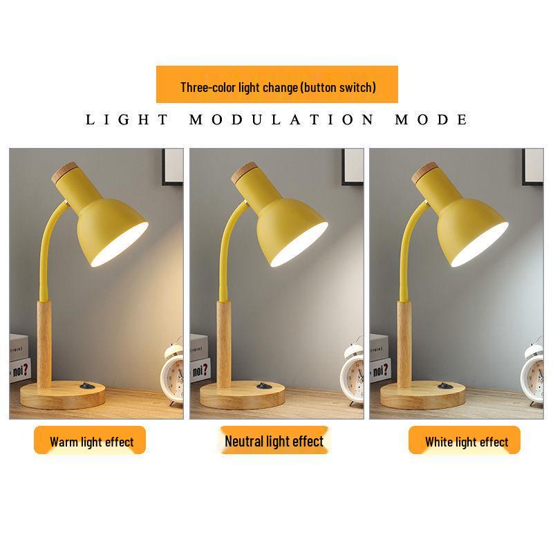 Nordic Retro Eye Protection Table Lamp - Bedside & Study Desk Lamp with Plug-in Feature