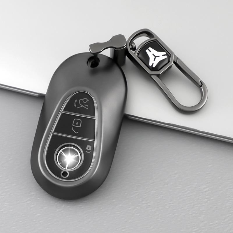 Titanium Gray Key Covers for 2024 Mercedes-Benz C260, LC200L, S400, Maybach EQE, and GLC
