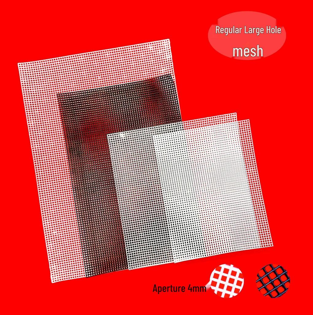 Feuille de Maille en Plastique pour Sacs DIY, Coins Arrondis, Trous Carrés, Diamètre 2,5 mm / 4 mm
