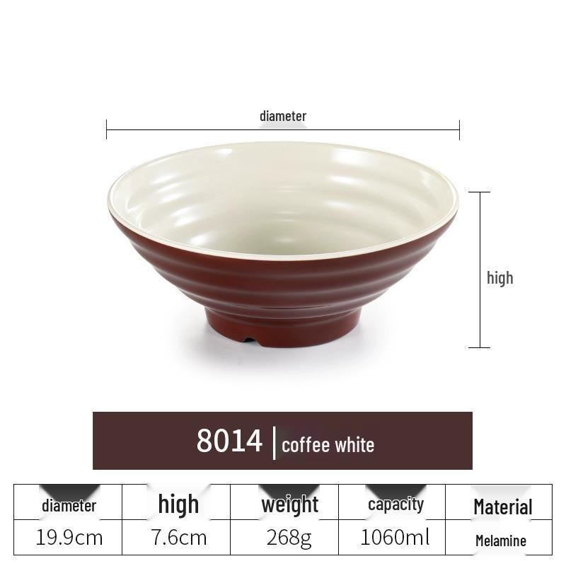 Net Celebrity Melamine Ramen Bowl: Two-Tone Creative Design, Large, Ideal for Mala Tang and Rice Noodles