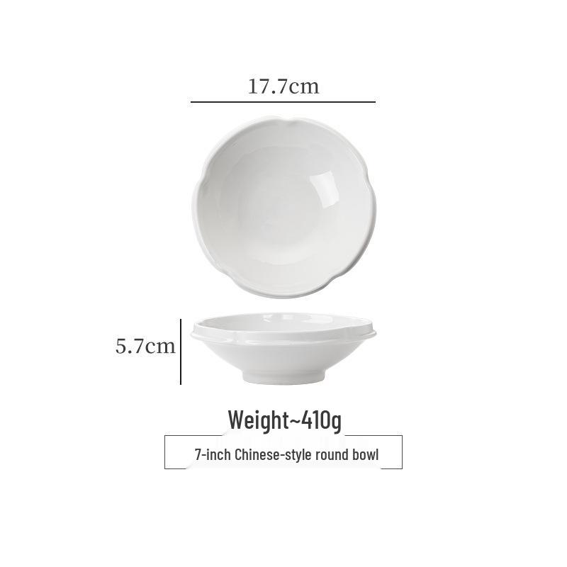Chinese Ceramic Deep Soup Bowl for Salads, Noodles, and Pickled Fish
