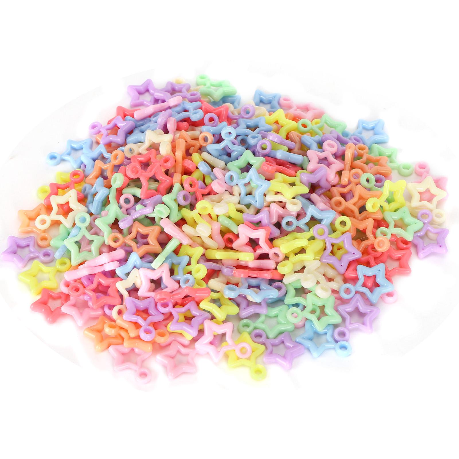 

300PCS Bag 5‑Pointed Star Shaped Plastic Craft Beads Beaded Jewelry Accessories DIY for Children