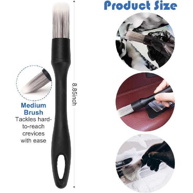 Car Interior Duster Detail Brush Cleaning Kit, Soft Microfiber Towels Dashboard Air Vent Crevice Dusting Detail Cleaner Interior Accessories Tools