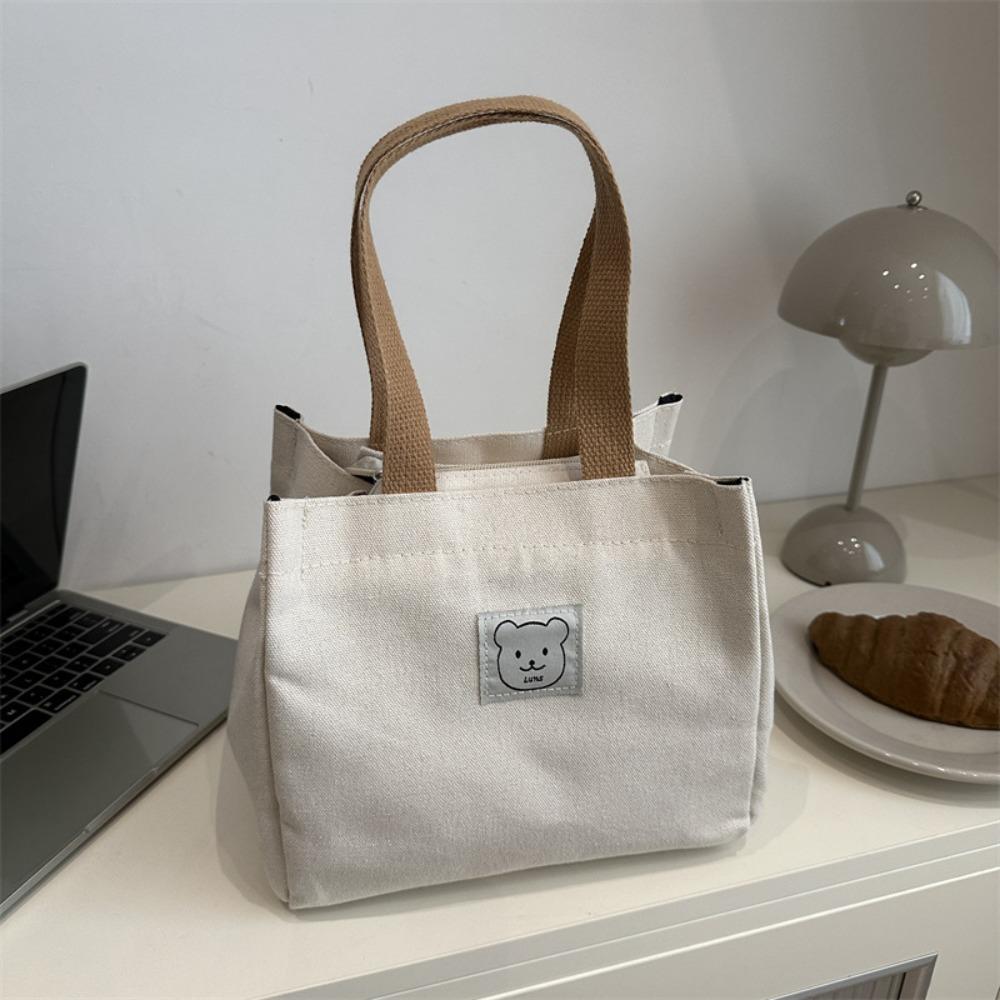Casual Large Capacity Box Lunch Bag Insulated Versatile Tote Bag Commuting Bag Office Workers