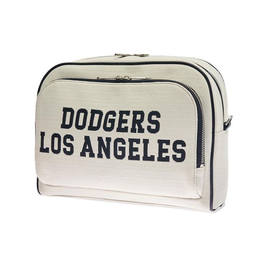 

MLB Los Angeles Dodgers Zipper Adjustable Detachable Shoulder Strap Polyester Backpack Unisex Backpack Cream 3ABKM044N-07CRM Linen Cream