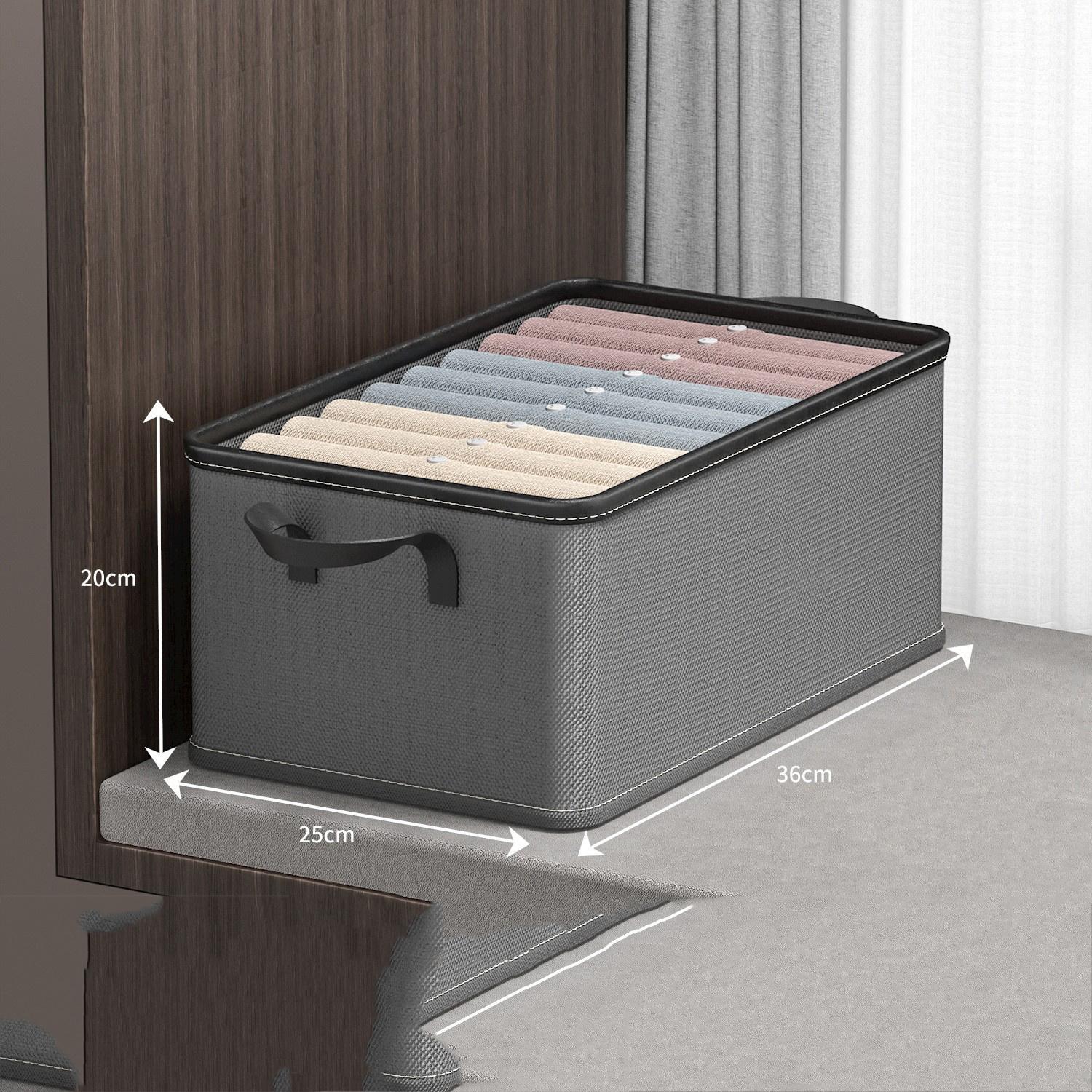 

S/M/L 1 шт. хорошего качества, складной ящик для хранения одежды с ручкой, большая вместимость, контейнер для хранения одежды. S серый