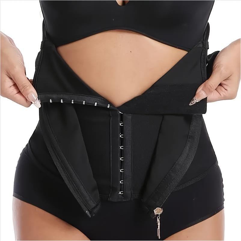1 Stück atmungsaktiver ultradünner verstellbarer 9-Stäbe-Reißverschluss doppellagiger verstärkter Bauchgürtel Damen Körperformung Taille