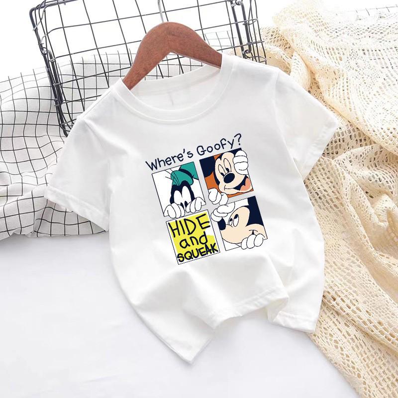 Unisex Kids' Pure Cotton Cartoon T-Shirt - Summer Short Sleeve