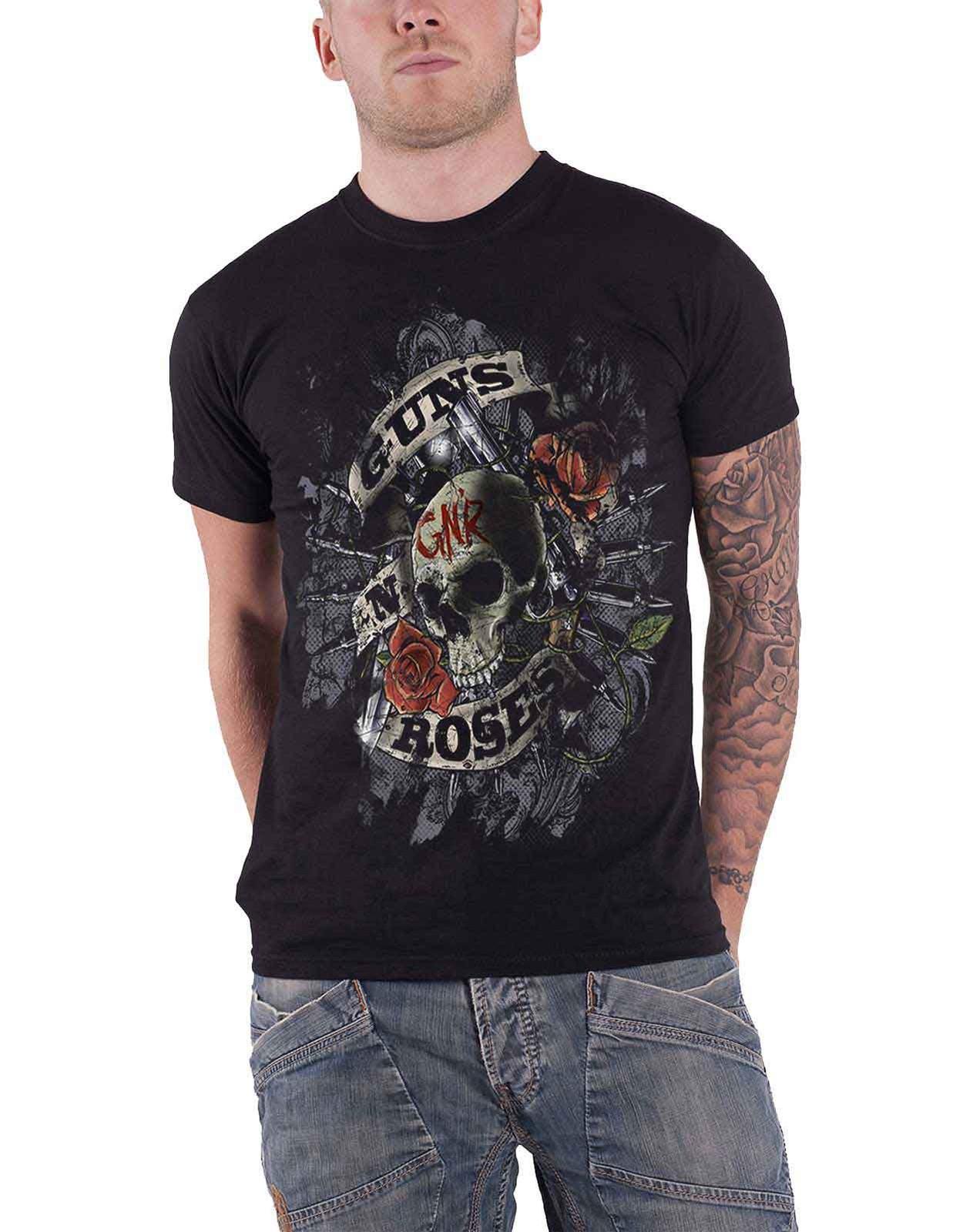 Guns N Roses T Shirt Firepower Band Logo new Official Mens Black Unisex T-Shirt XXXXL