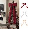 1Pc Large Christmas Bow Pendant Christmas Tree Decoration Xmas Tree Topper Bows Wine Red Non Fallen Bow Tree Pendant