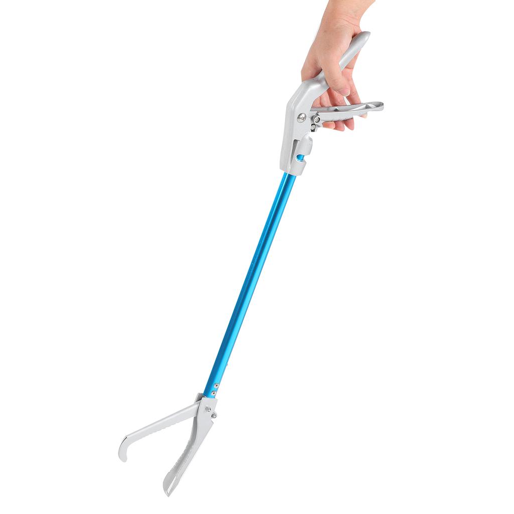 Pinza Raccogli Serpenti Professionale Non Pieghevole in Lega di Alluminio da 70CM con Impugnatura Blu
