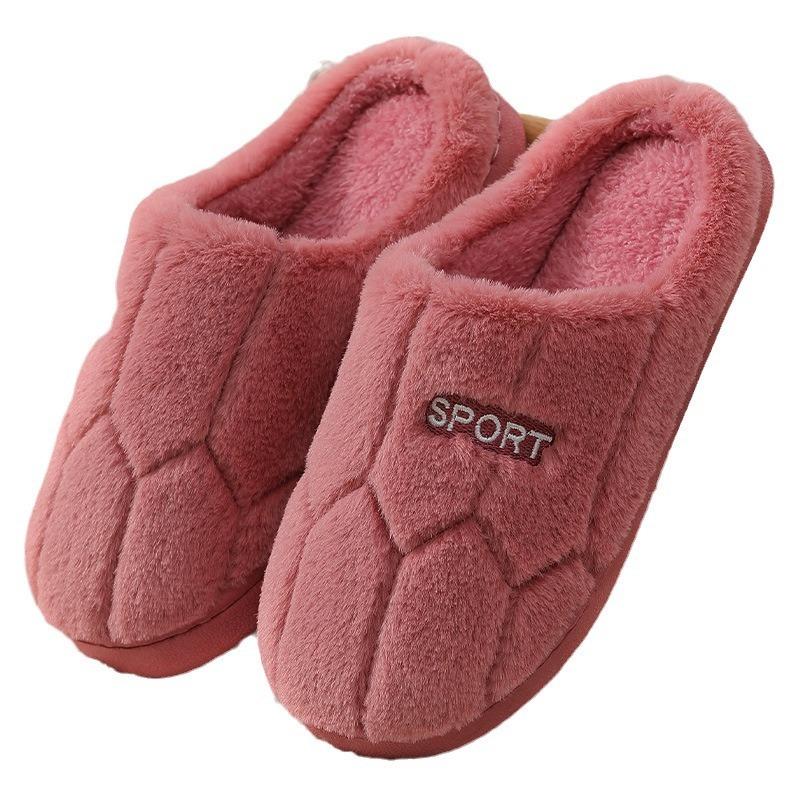 Autumn Indoor Home Couple Wool Slippers Warm Shoes Confinement Non-slip Velvet Men's Cotton Slippers Women