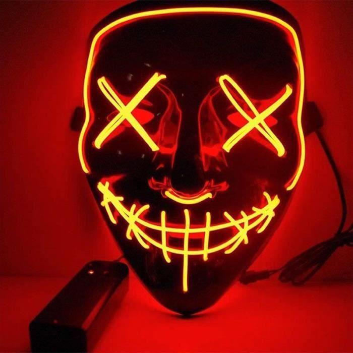 Masque LED de film d’horreur - La Purge - Orange - SHOP-STORY - Adulte