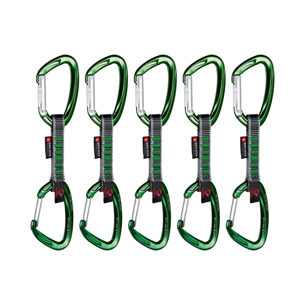 MAMMUT 5er Pack Crag Indicator Wire Express Sets Green Straight Gate 10cm 100g Gate/Wire 2210-01400-3240