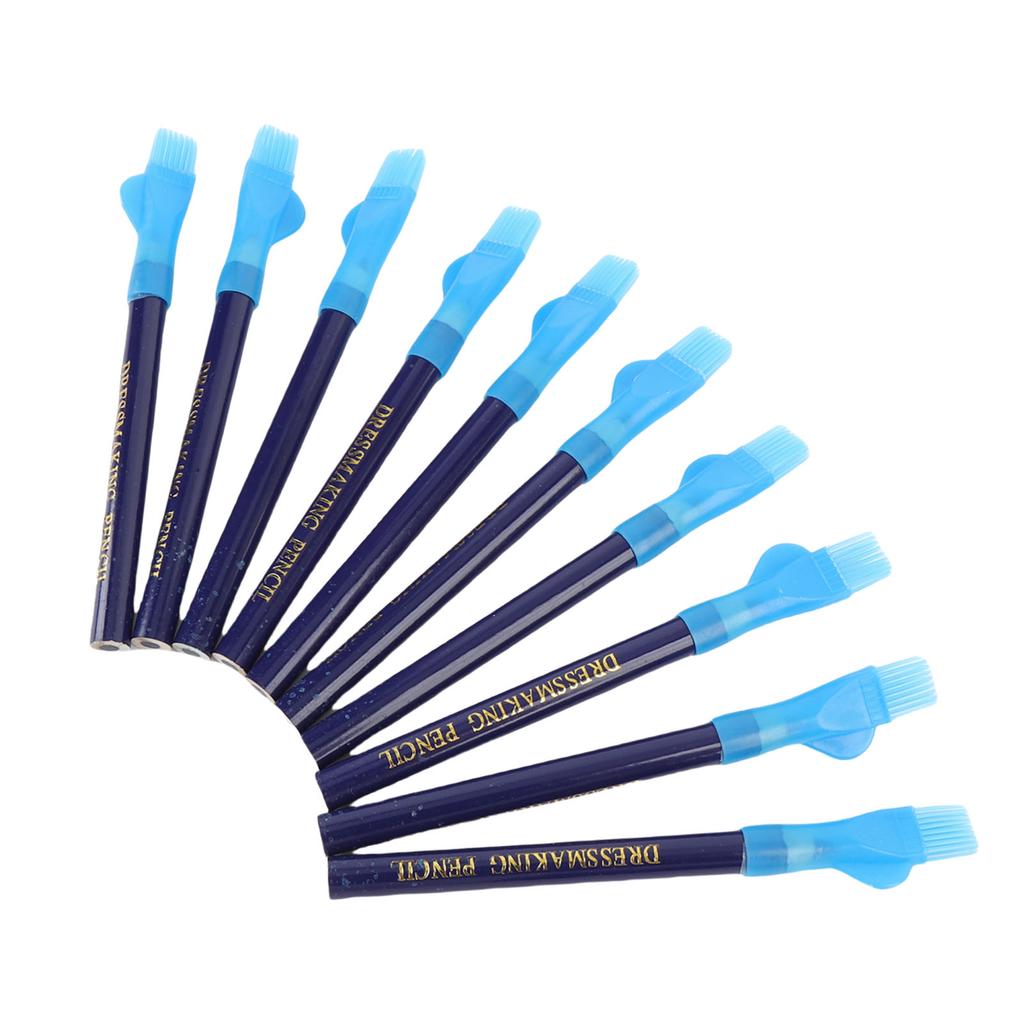 10PCS Sewing Marking Pencils Accurate Multifunctional Fabric Tracing Tailor Pencils with Brushes for Handcraft