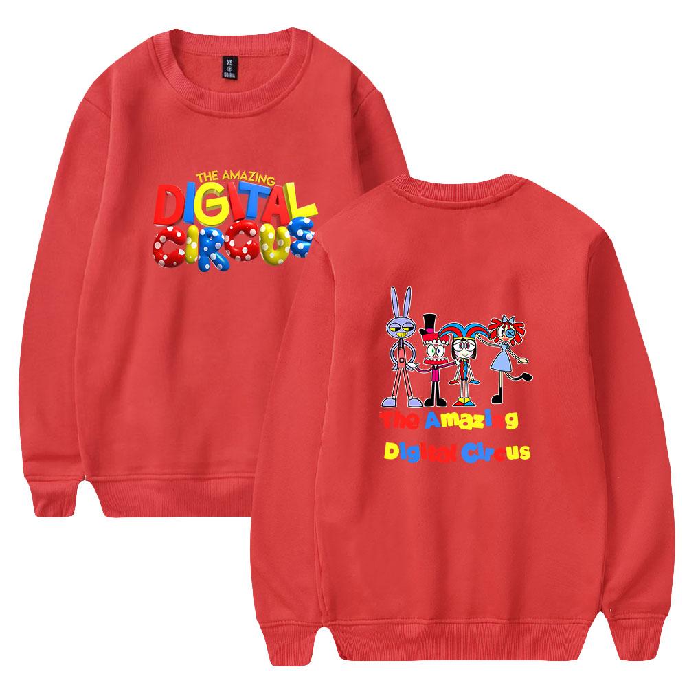 Мужские толстовки с принтом The Amazing Digital Circus Anime, толстовки с капюшоном и круглым вырезом, мужской пуловер для путешествий, мужской топ, уличная одежда, спортивный костюм на открытом воздухе XXS красный