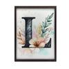 Poster Letter "L" In Floral Composition Poster Letter "L" In Floral Composition, 30X40 Cm, Dark Brown Wooden Frame, 230 Gsm Matte Paper