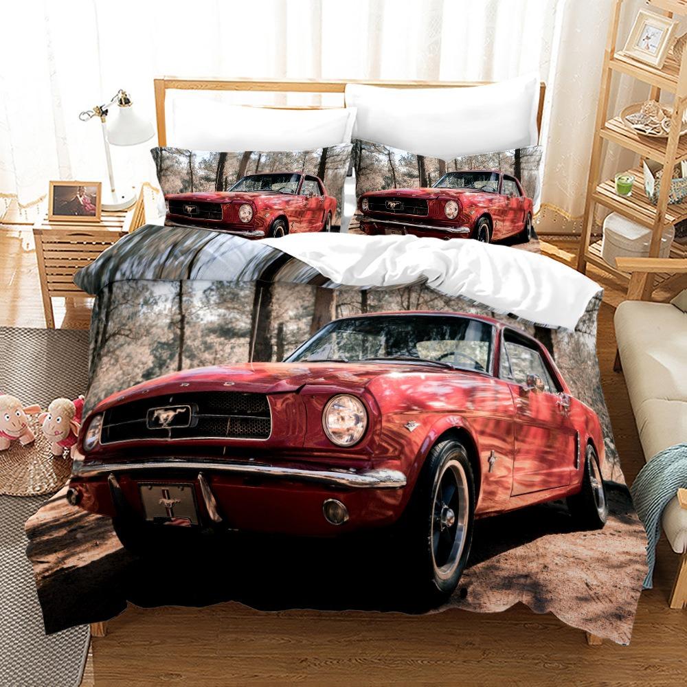 Luxury Car Duvet Cover Set Cartoo Bedding Set for Kids Boys Polyester Bedding Set King Size