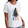 Swords Axe Mace Ladies Pure Cotton T Shirt, Premium Cotton Graphic, Durable, Casual Fashion, Featuring A Fantasy Weapons Sword, Axe, And Mace Design W