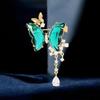 "Elegant Dance Brooch, High-end Women's Exquisite Butterfly Water Drop Tassel Brooch, Niche Design Sense Brooch.