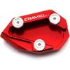 Motorcycle Foot Stand Side Enlarger Kickstand Stand Extension Plate Pad Compatible with Ducati Diavel 1200 2010-2017 (Red)