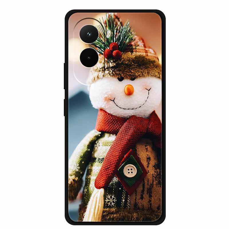 Christmas Phone Case For Poco M7 4G Case Christmas Tree Black Silicone Bumper For Xiaomi Poco M7 4G Cover PocoM7 Cartoon Coque