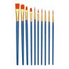 10-Piece Nylon Paintbrush Set with Plastic Handles for Oil, Watercolor, and Gouache Painting
