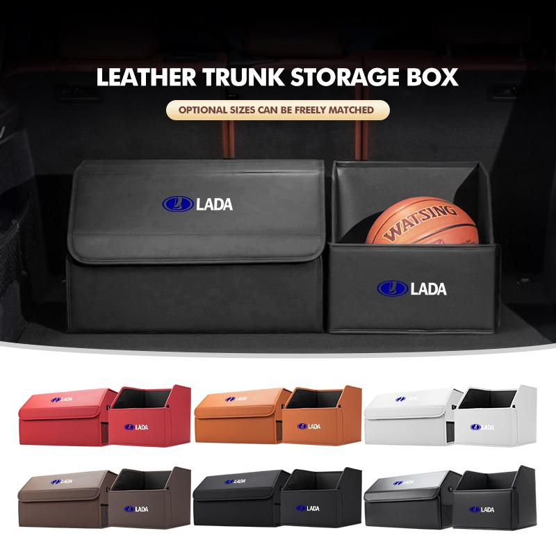 Leather Car Trunk Storage Box Foldable Space Saving Organizer For Lada Niva Vesta 4X4 Samara Kalina Largus Priora Granta WW18