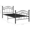 Single Bed Black Metal 90x200 cm