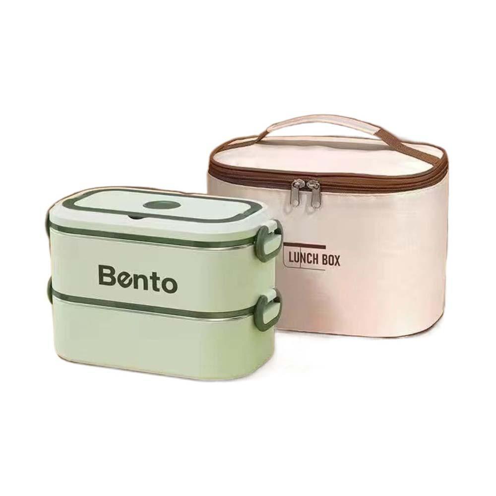 

Thermal Picnic Box Stainless Steel Food Container Durable Multi-Layer Lunch Box Kitchen Accessory 2 Layer Green