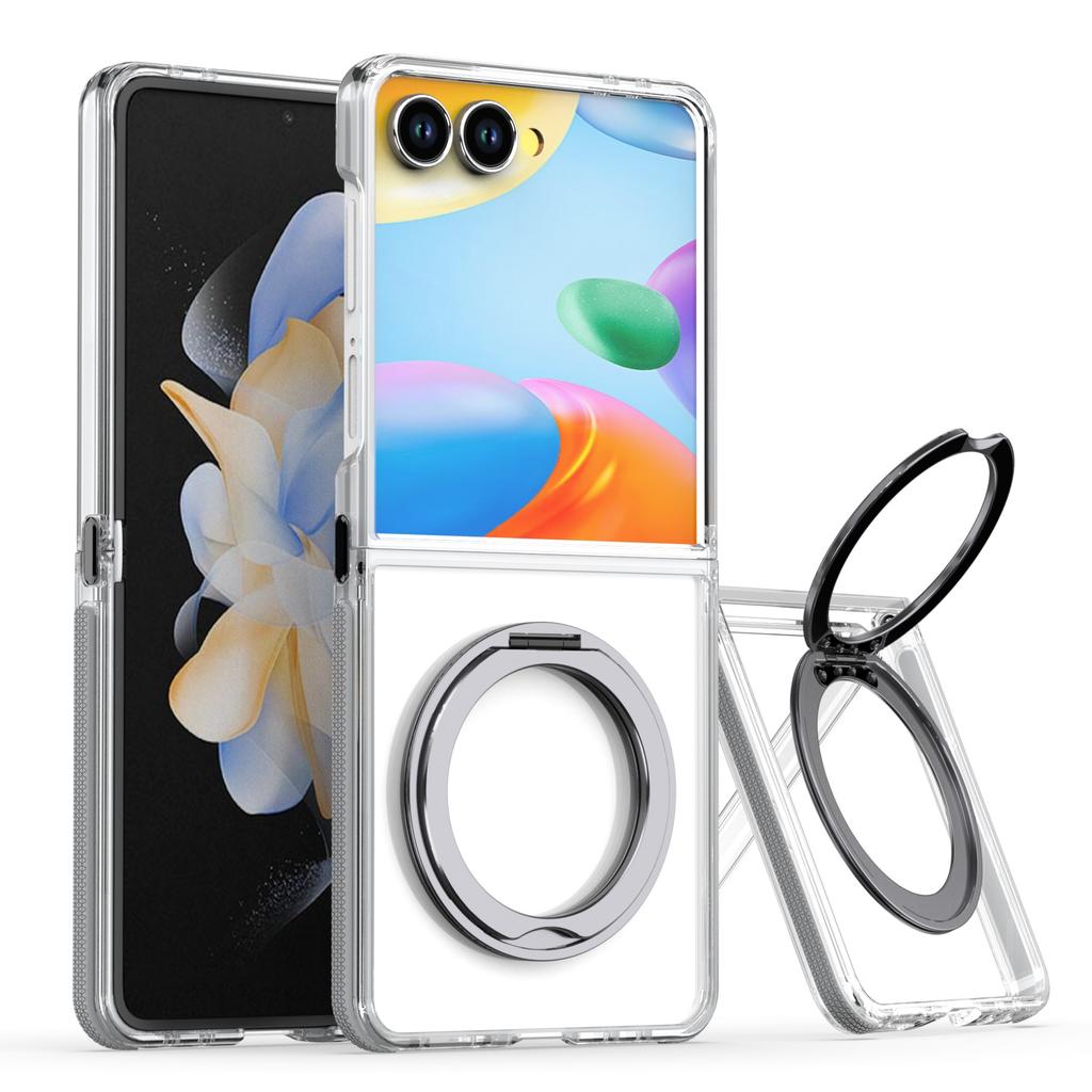 Case for Samsung Z FLIP 7 6 5 360° Rotating Stand Protective Cover Full Coverage Anti-Fingerprint Shock Proof Wireless Charging