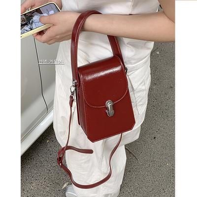 Korean Version of Fashion Handheld Women's Small Bag Mobile Phone Bag 2025 New Summer Small Square Bag Simple Shoulder Crossbody Bag