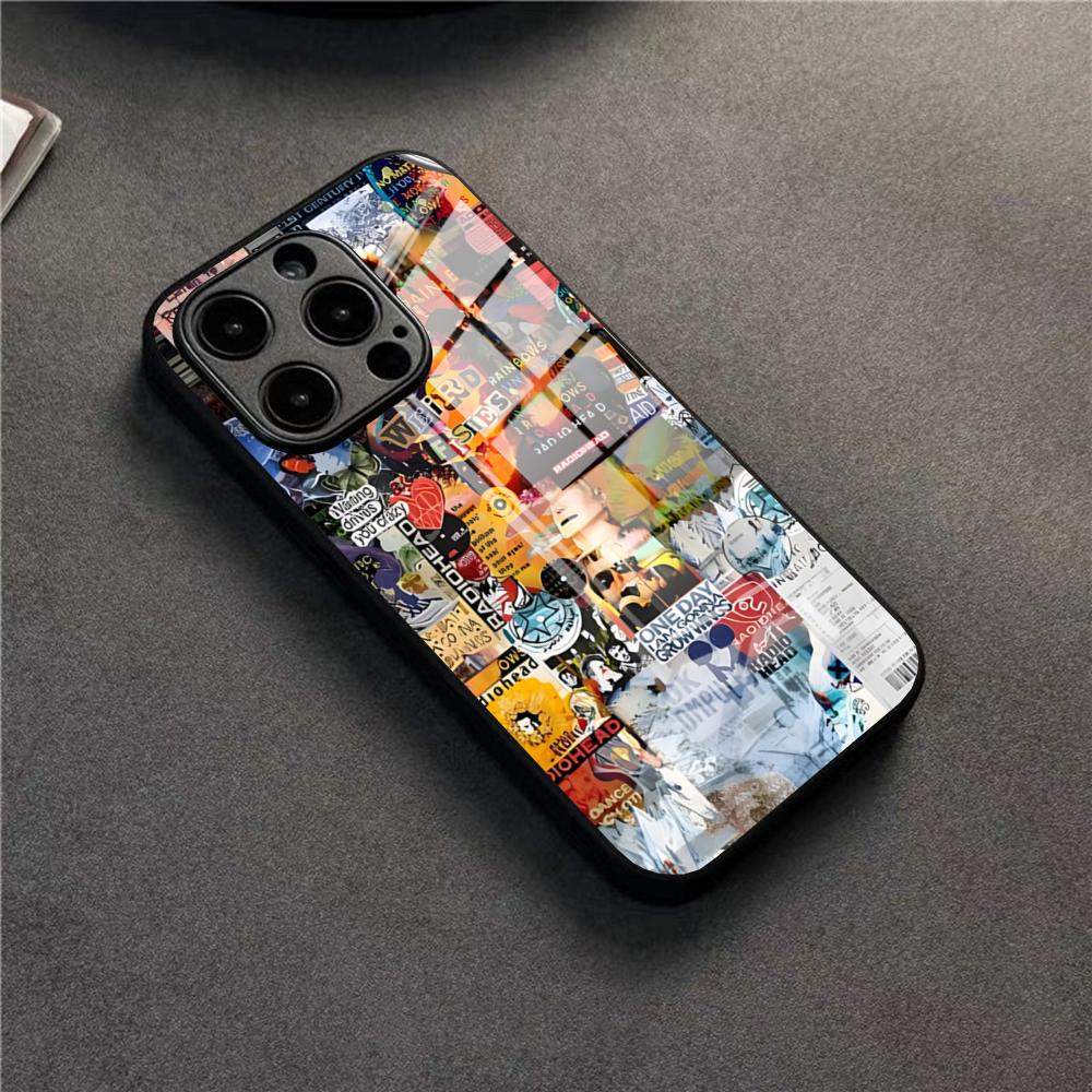 Art Rock Band Radiohead Music Phone Case For 17 Pro Max IPhone 16 Pro 14 12 11 13 Mini X XR XS 15 Plus SE Glass Cover