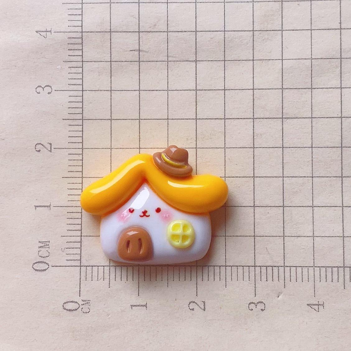 

10 Pcs Kawai Bright Surface Animation Animal House Series Resin Flat Back Scrapbook Figurine Diy Bow Decoration Accessories Crafts A17
