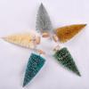 1pcs Decorated small Christmas tree Cedar pine on sisal silk Blue-green gold silver and red mini Christmas tree ornaments