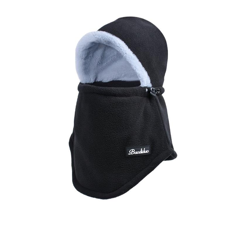 Winter Warm Scarf Integrated Hat Women's Velvet Ear Protection Windproof Mask Men's Cycling Face Protection Pullover Hat