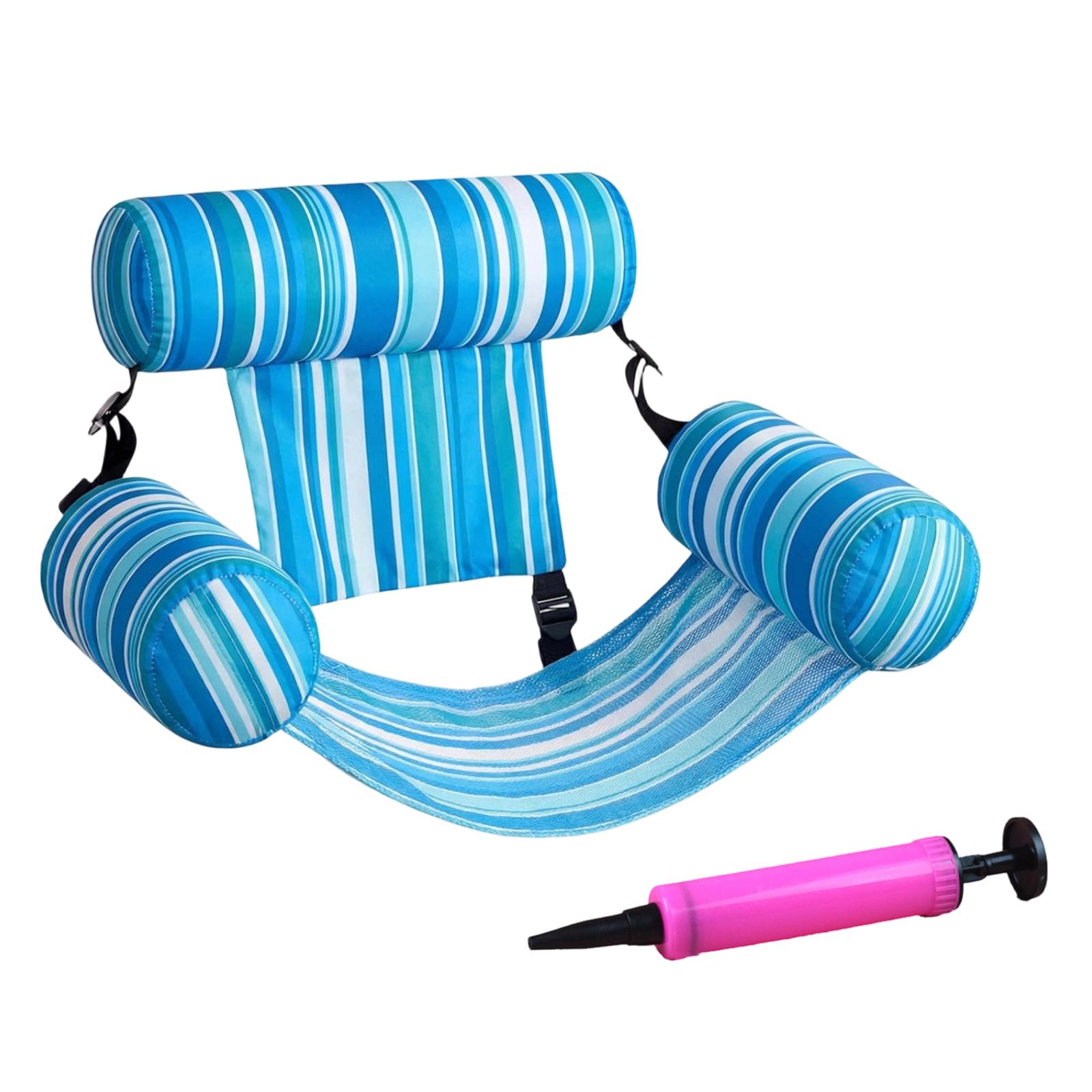 

Inflatable Floating Lounge Chair for Adults Pool Float Relaxation Seat with Adjustable Backrest and Armrests Includes Air Pump for Easy Inflation One Size