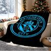 Football Team City FC Pattern Blanket for Home Decoration, Bed, Sofa, Car Travel, Camping, Suitable for All Seasons, Birthday Christmas Gift