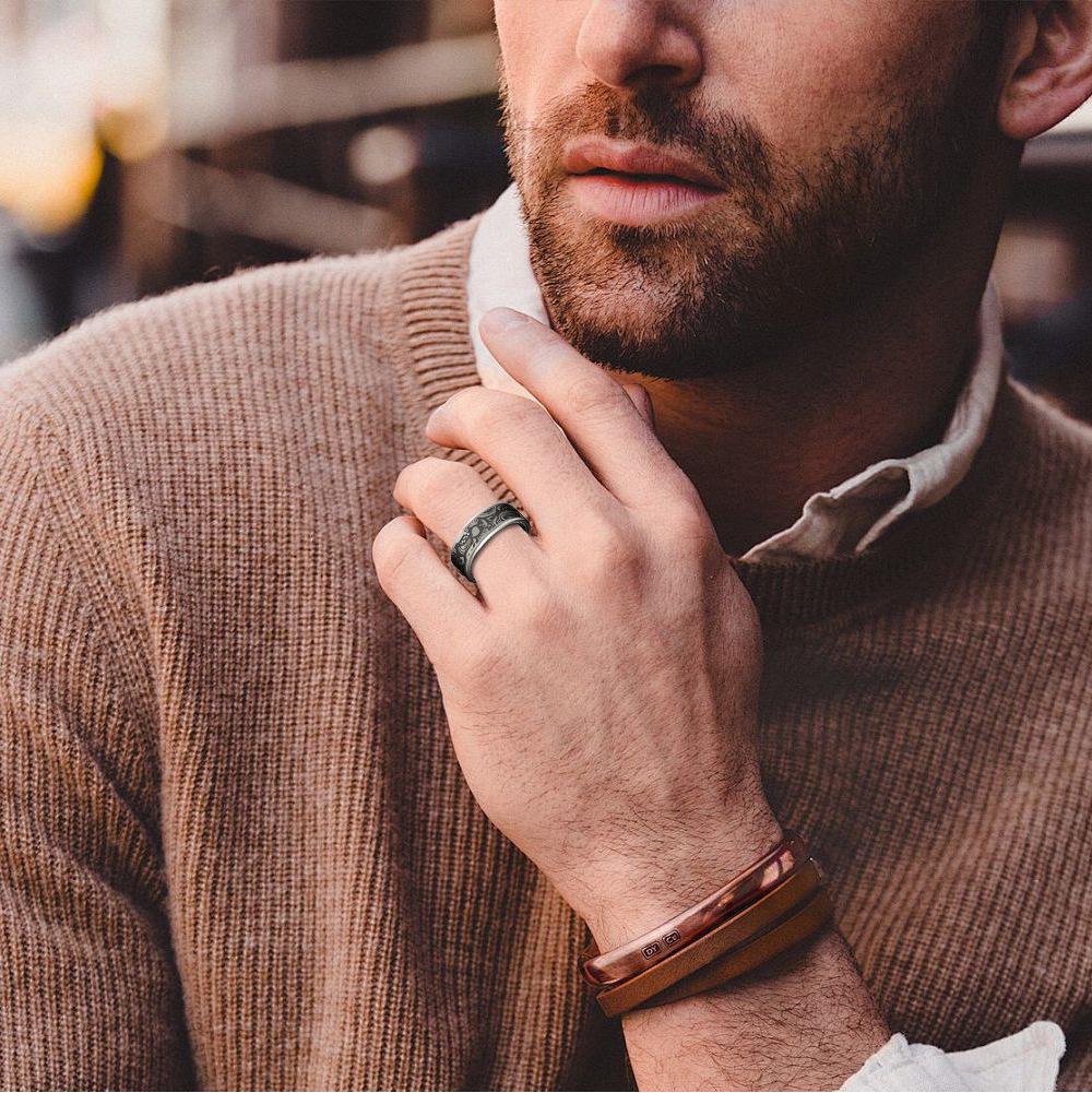 Bluetooth 5.0 Smart Ring: Titanium Steel, Non-fading, Monitors Heart Rate, Blood Pressure, Blood Oxygen, Sleep.