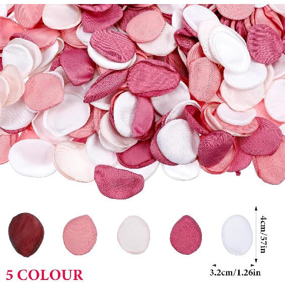 200PCS Silk Rose Petals for Wedding Pink Mixed Flower Petals for Flower Girl Basket Aisle Scatter Dinner Table Centerpieces Party Bridal Shower